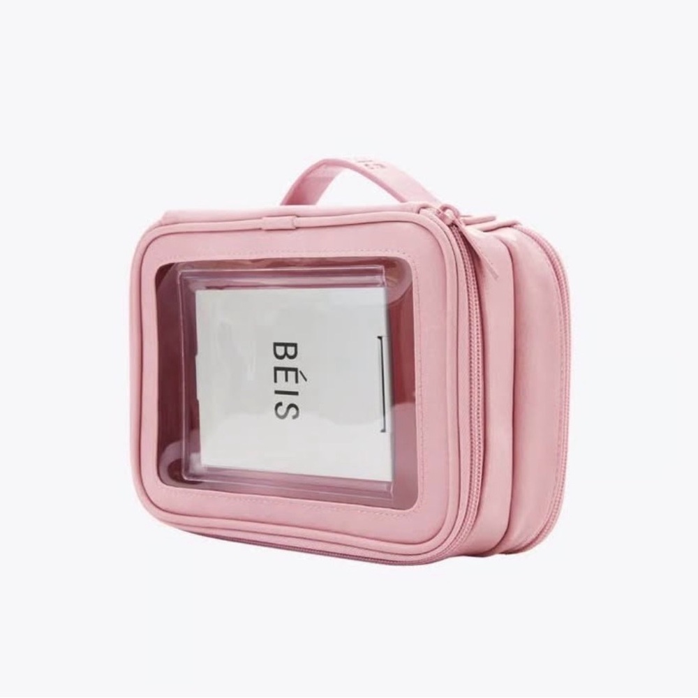 BEIS Blush Pink Transparent Cosmetic Bag - Picture 3 of 5